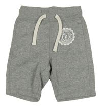 Šedé melírované teplákové kraťasy s potiskem H&M