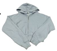 Modrošedá prepínaci crop mikina s kapucňou H&M