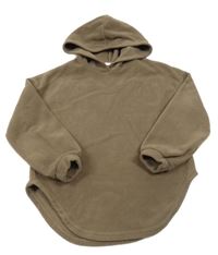 Béžová fleecová oversize mikina s kapucňou Shein