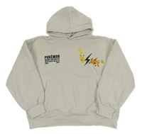 Sivá oversize mikina s Pokémony a kapucňou Zara