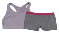 2set - Levandulová športové lambáda + sivo-ružové nohavičkové nohavičky