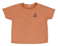 Oranžové melírované športové crop tričko s potlačou Shein