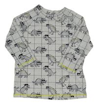 Sivé melírované UV tričko s dinosaurami M&S