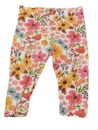 Biele kvetované legíny F&F