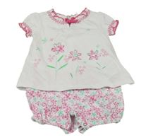 Bielo-kvietkovany letný overal