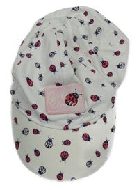 Bílá plátěná kšiltovka s beruškami 