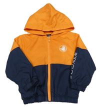 Oranžovo-tmavomodrá šusťáková jarní bunda s kapucí Body Glove