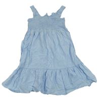 Svetlomodré žabičkové plátenné šaty H&M