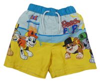 Žlto-modré plážové kraťasy s Paw Patrol Nickelodeon