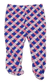 Tmavomodro-růžovo-bílé vzorované polodupky LC Waikiki