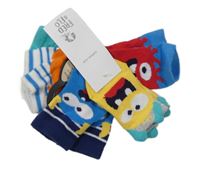 Nové - 5pack - Barevné ponožky s příšerkou F&F