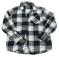 Čierno-biela kockovaná flanelová košeľa PRIMARK