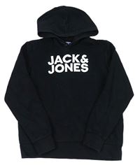 Černá mikina s logem a kapucí JACK&JONES