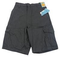 Tmavosivé cargo plátenné kraťasy zn. M&S