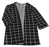 Čierno-biely kockovaný cardigan SHEIN
