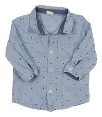 Modro-biela pruhovaná košeľa s hviezdičkami H&M