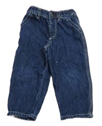 Tmavomodré rifle s nášivkou ZARA