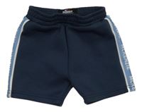 Tmavomodro-modré sportovní teplákové kraťasy s logy a pruhy MCKENZIE