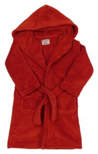 Červený plyšový župan s kapucí PRIMARK