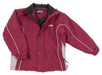 Vínovo-svetlofialová šušťáková zimná bunda s nášivkou COLOR KIDS