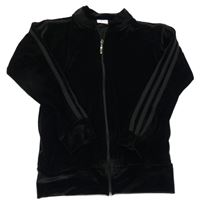 Čierna lesklá zamatová prepínaci mikina s pruhmi