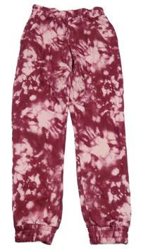 Vínovo-růžové batikované tepláky PRIMARK