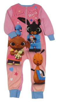 Jahodovo-růžovo-modrý fleecový overal s Bingem 