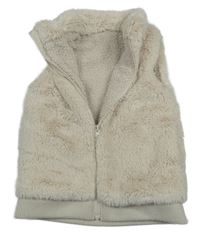 Smotanová kožušinová podšitá vesta St. Bernard