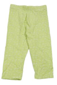 Svetlozelené capri legíny s obrázkami Kids