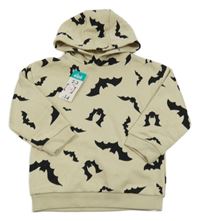 Nové - světlebéžová mikina s netopýry a kapucí Matalan