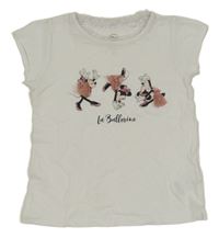 Bílé tričko s Minnie a tylovým volánkem C&A