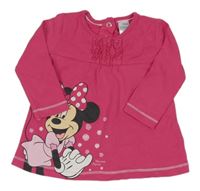 Tmavoružové tričko s Minnie a kanýrky C&A