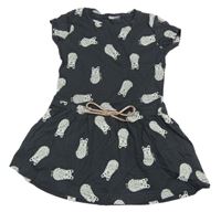 Čiernošedé šaty so šelmami a mašlou ZEEMAN