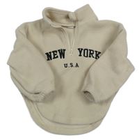 Svěqtlebéžová fleecová mikina s nápismi SHEIN