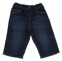 Tmavomodré slim teplákové riflové kraťasy OKaïdi