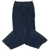 Tmavomodré flare teplákové rifle H&M