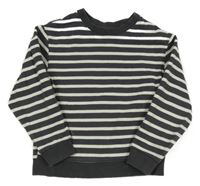 Tmavošedo-biela pruhovaná mikina H&M