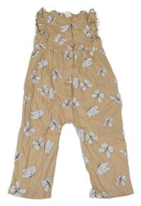 Béžový kalhotový overal s motýlky a volánky H&M