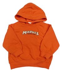 Červená mikina s logem a kapsou a Spider-manem a kapucí H&M