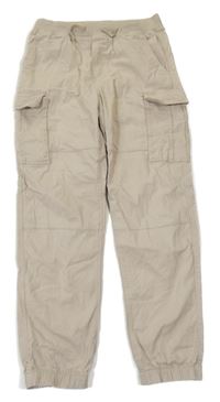 Béžové cargo cuff rifle s úpletovým pasom H&M
