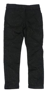 Čierne trblietavé plátenné nohavice M&Co.