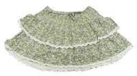 Světležluto-biela kvetovaná ľahká vrstvená sukňa M&S