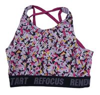 Lila-černo-růžová vzorovaná sportovní lambáda Primark