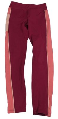 Vínovo-staroružové športové funkčné legíny zn. Decathlon
