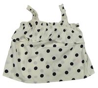 Smotanový bodkovaná ý crop top s volánem Primark