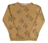 Hnedý ľahký sveter s králikmi H&M