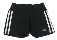Černé sportovní elastické funkční kraťasy s logem Adidas