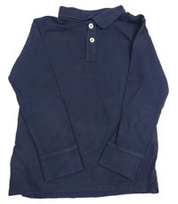 Tmavomodré polo triko s výšivkou Zara