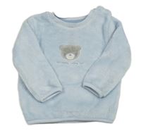 Svetlomodrá chlpatá mikina s medvěďom Nutmeg