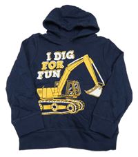 Tmavomodrá mikina s bagrem a kapucí C&A